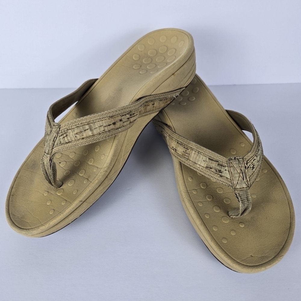 Vionic Women's High Tide Platform Wedge Cork Sandals Tan Size 9 Beach Vacation